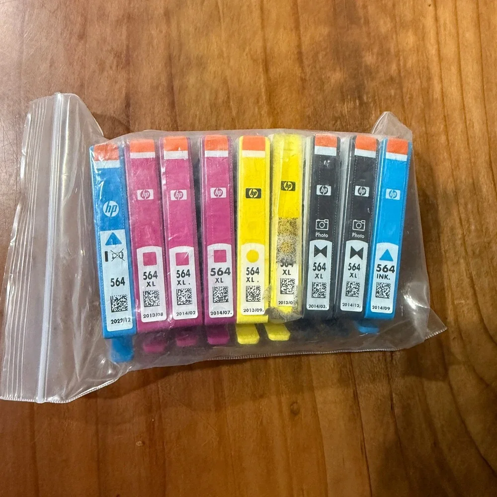 Genuine HP Ink 564 XL Black Cyan Magenta Yellow Color LOT PACK of 9